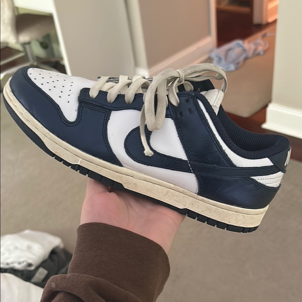 Nike Blue and White Sneakers Classic Dunk Low